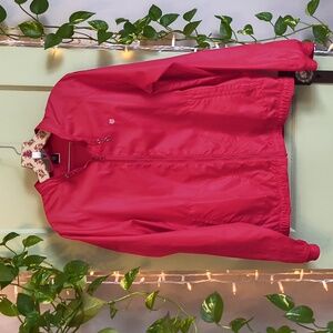 Women's K-Swiss Red Windbreaker Mockneck Member Jacket L